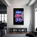 Gamer Girl Cam Tablo – Beyaz Çerçeveli Cam Tablo