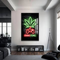 Gaming & Chill Cam Tablo – Siyah Çerçeveli Cam Tablo
