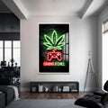 Gaming & Chill Cam Tablo – Beyaz Çerçeveli Cam Tablo
