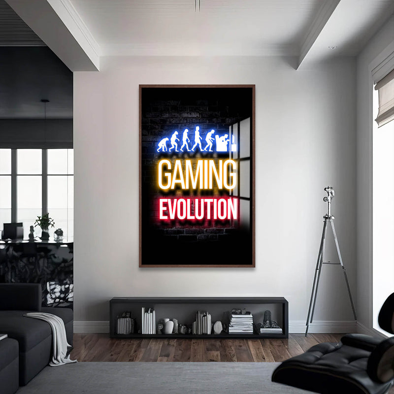 Gam Evalution Cam Tablo – Ceviz Çerçeveli Cam Tablo