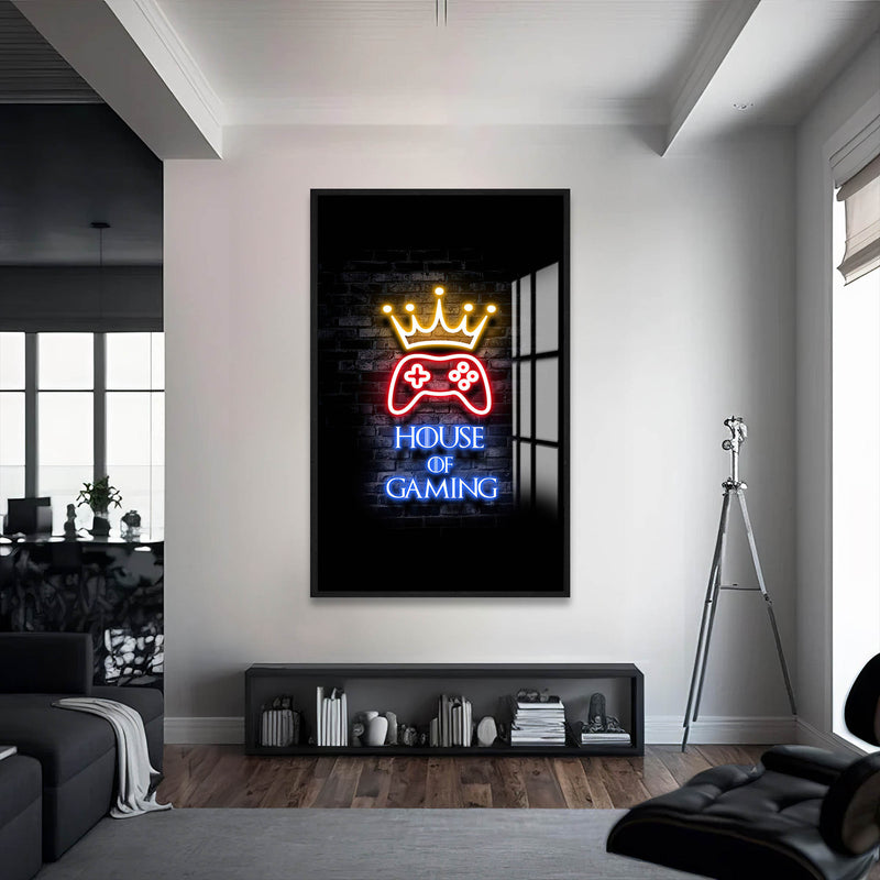 House Of Gaming Cam Tablo – Siyah Çerçeveli Cam Tablo