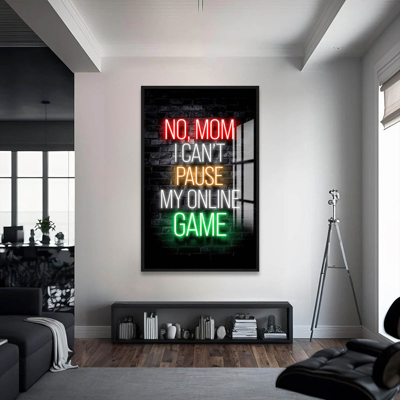 No Mom Cam Tablo – Siyah Çerçeveli Cam Tablo