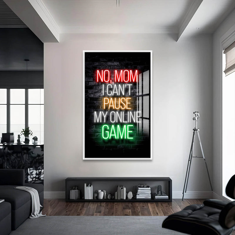 No Mom Cam Tablo – Beyaz Çerçeveli Cam Tablo