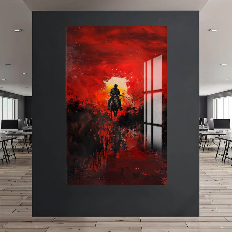 Red Dead Redemption Kovboy Temalı Cam Tablo – Cam Tablo