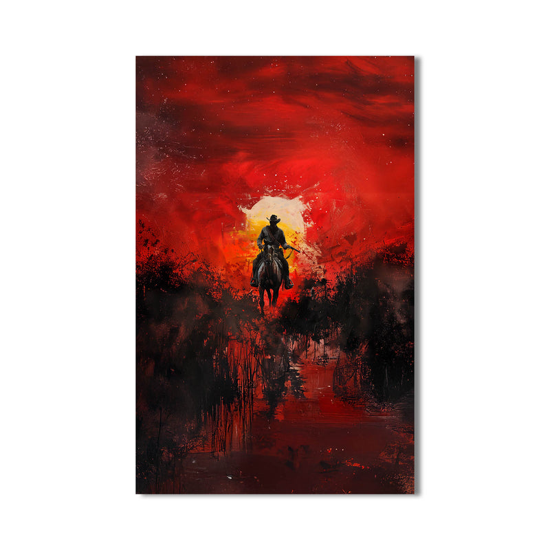 Red Dead Redemption Kovboy Temalı Cam Tablo – Cam Tablo