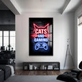 Gaming Cat Cam Tablo – Siyah Çerçeveli Cam Tablo