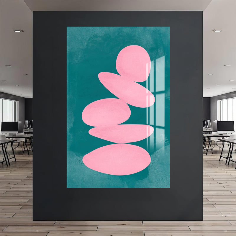 Pembe Taşlar Cam Tablo – Cam Tablo