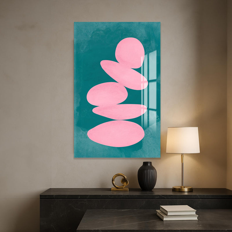 Pembe Taşlar Cam Tablo – Cam Tablo