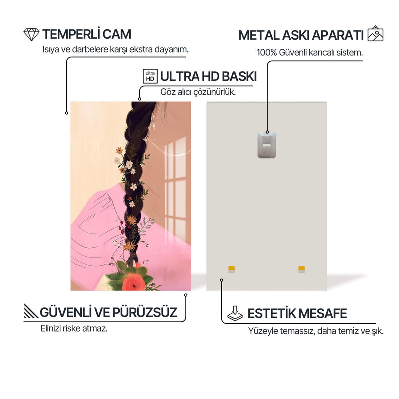 Örgülü Kadın Cam Tablo – Cam Tablo