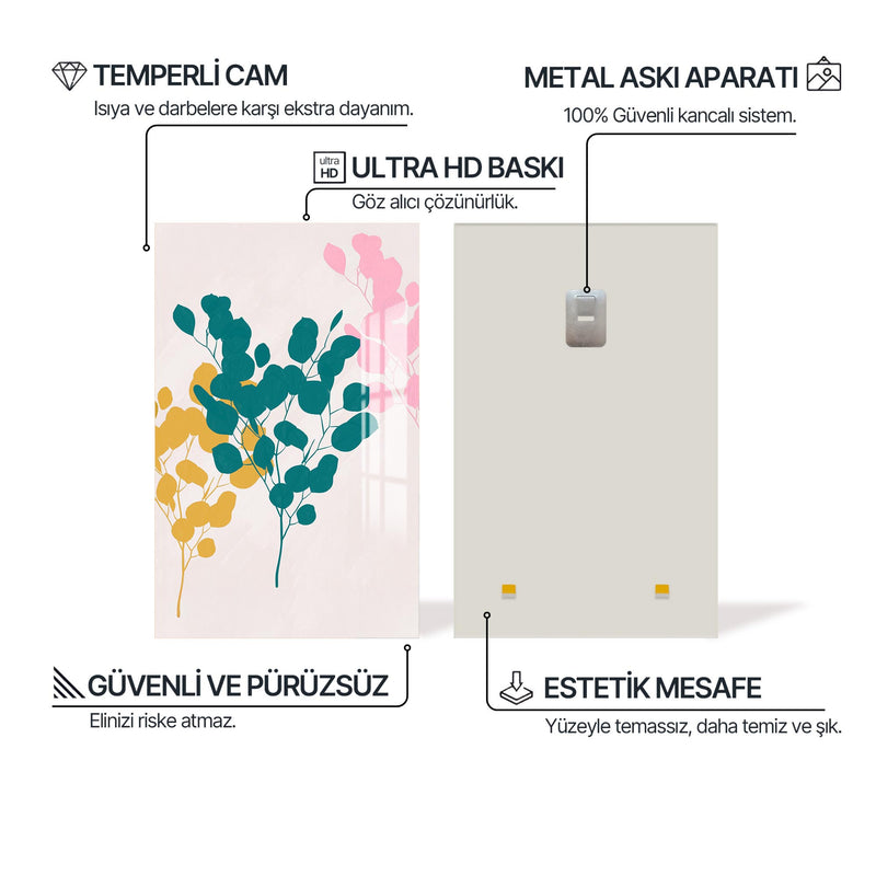 Çiçek Hatları Cam Tablo – Cam Tablo