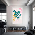 Çiçek Hatları Cam Tablo – Beyaz Çerçeveli Cam Tablo