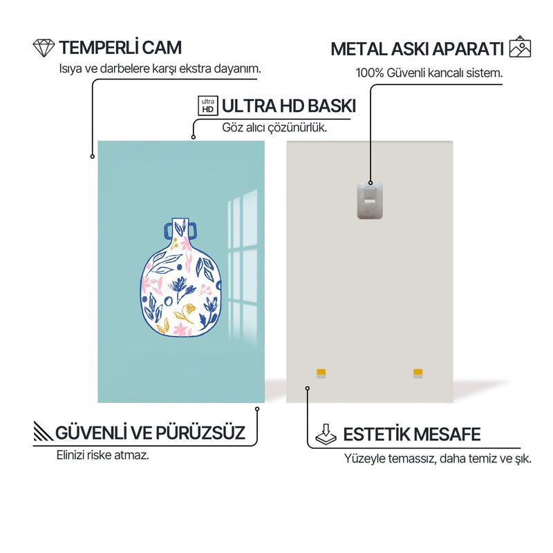 Minimal Vazo Cam Tablo – Cam Tablo
