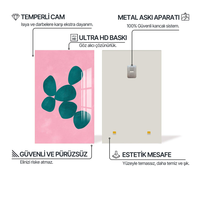 Yeşil Parçalar Cam Tablo – Cam Tablo
