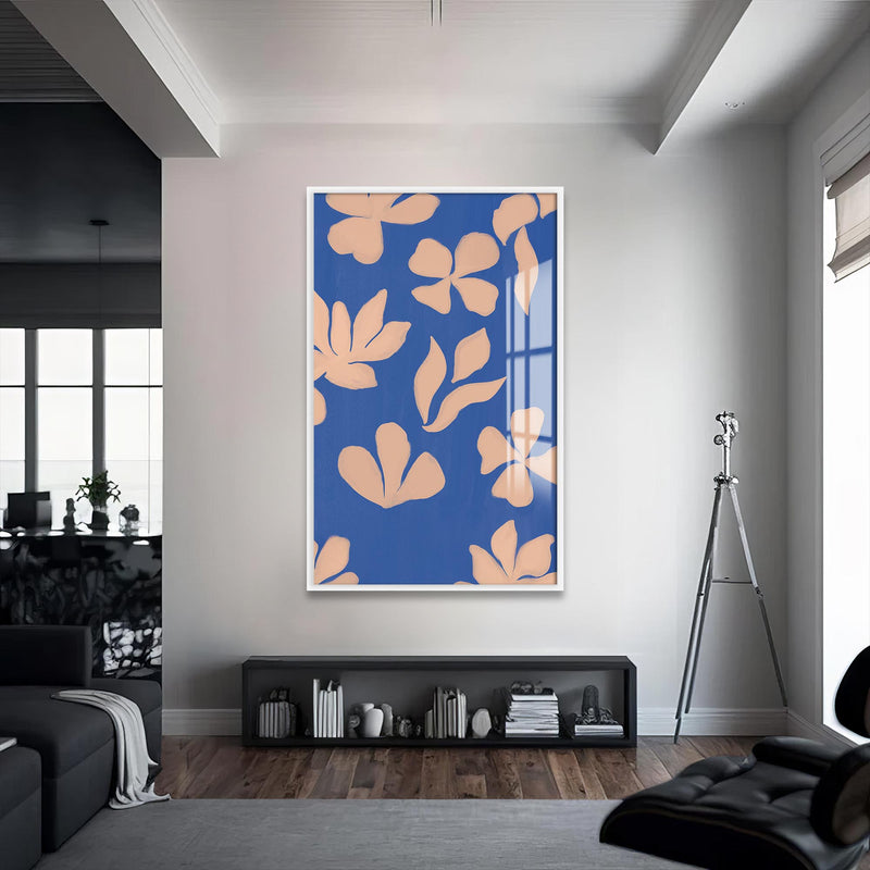 Modern Bahçe Cam Tablo – Beyaz Çerçeveli Cam Tablo