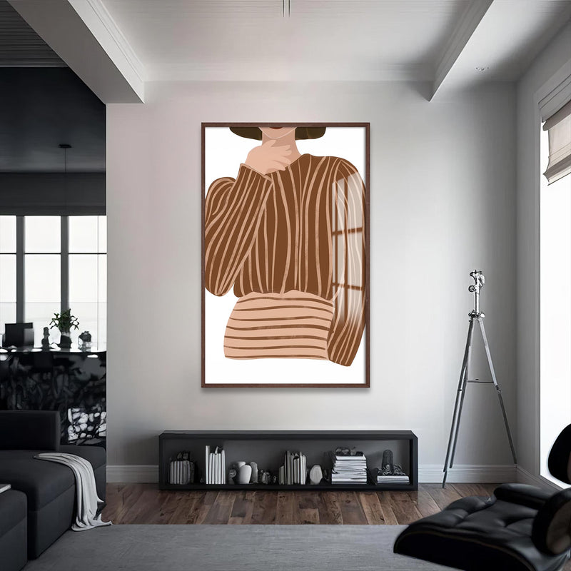 Moda Cam Tablo – Ceviz Çerçeveli Cam Tablo