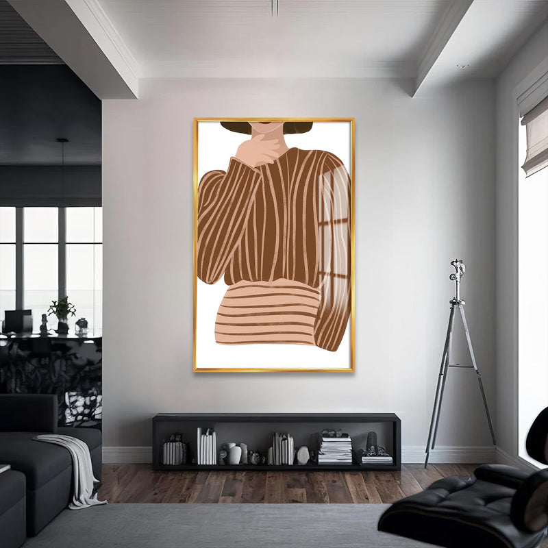 Moda Cam Tablo – Altın Çerçeveli Cam Tablo