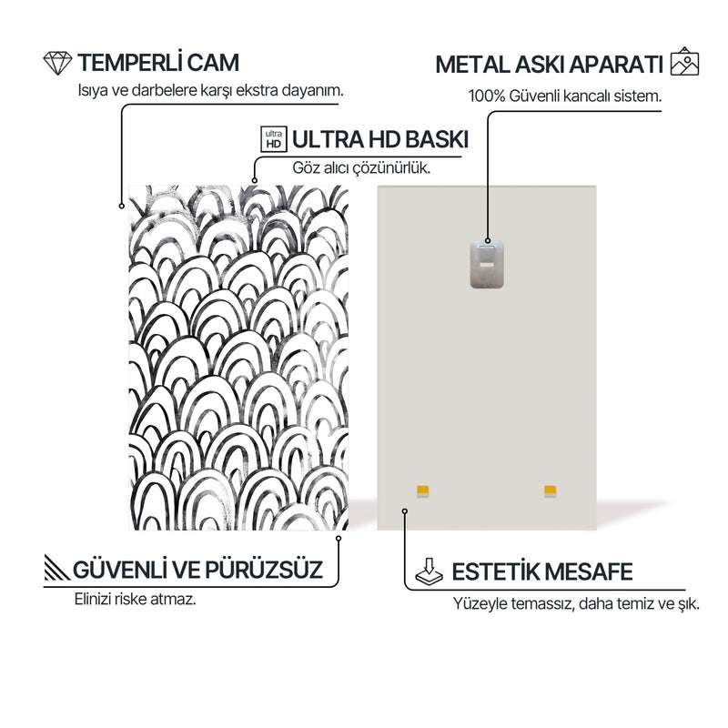 Çizgisel Desen Cam Tablo – Cam Tablo
