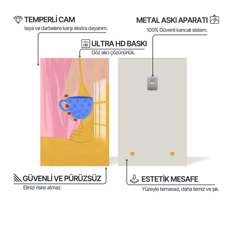 Mavi Fincan Cam Tablo – Cam Tablo