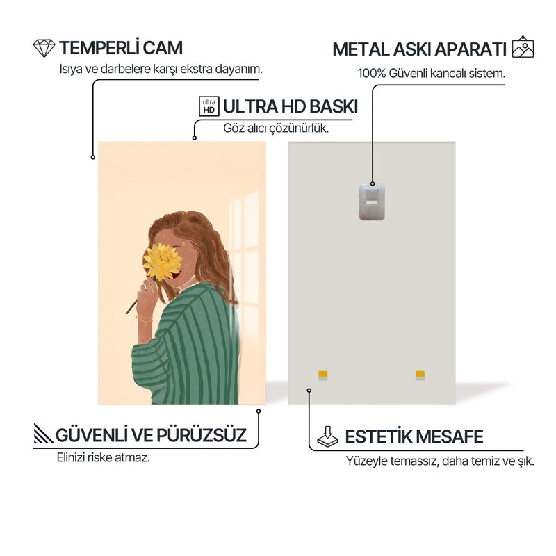 Çiçek Kadını Cam Tablo – Cam Tablo