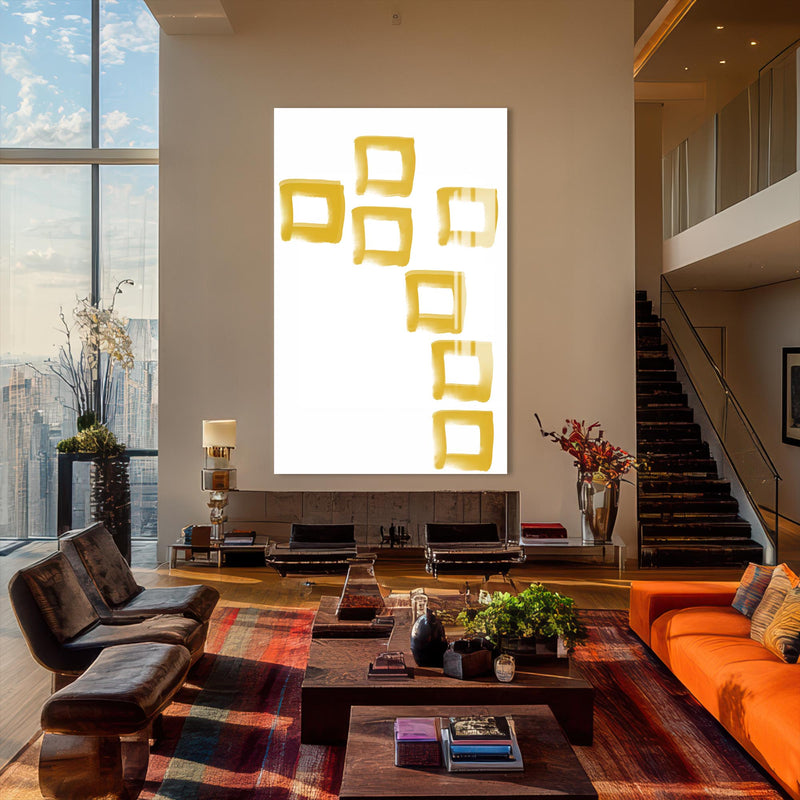 Sarı Kareler Cam Tablo – Cam Tablo