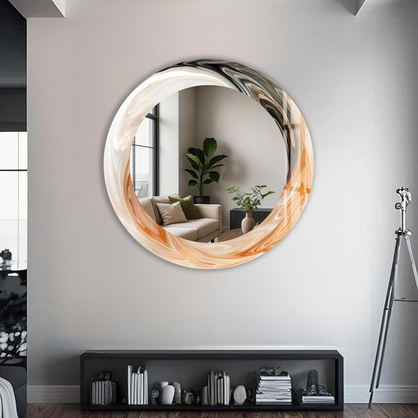 Spiral Esinti Cam Tablo Yuvarlak Ayna