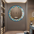 İtalyan Motif Cam Tablo Yuvarlak Ayna