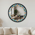 İtalyan Motif Cam Tablo Yuvarlak Ayna