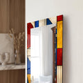 Mondrian Esintili Vitray Cam Tablo Dikdörtgen Ayna