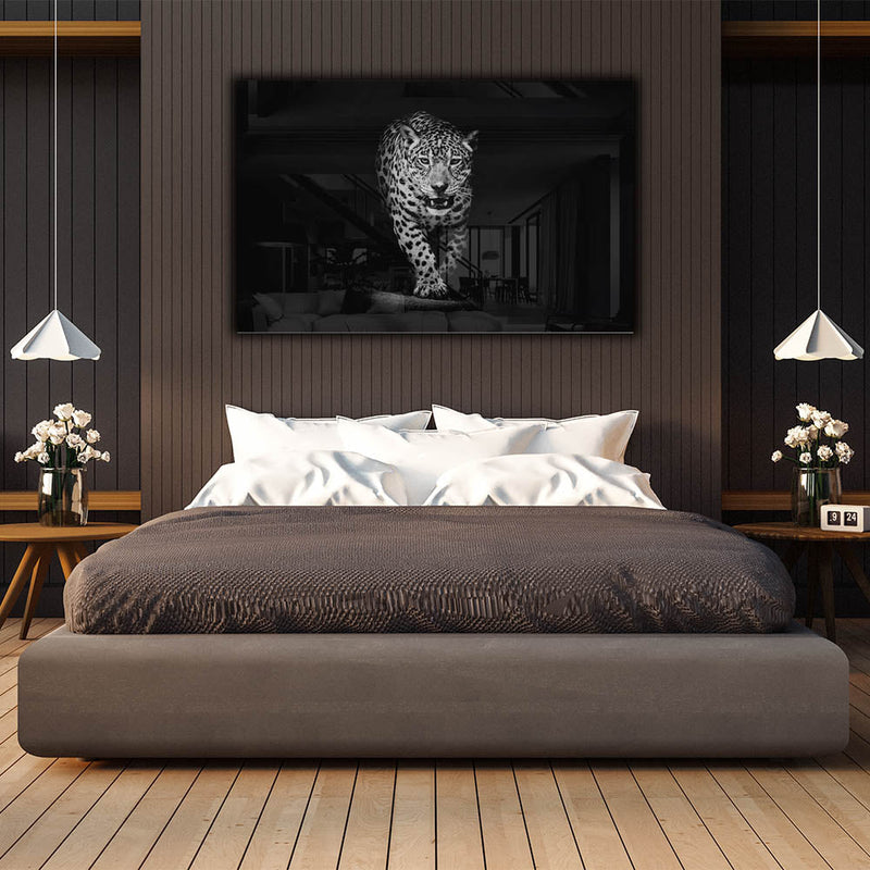 Siyah & Beyaz Leopar Cam Tablo – Cam Tablo