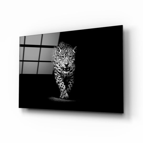 Siyah & Beyaz Leopar Cam Tablo