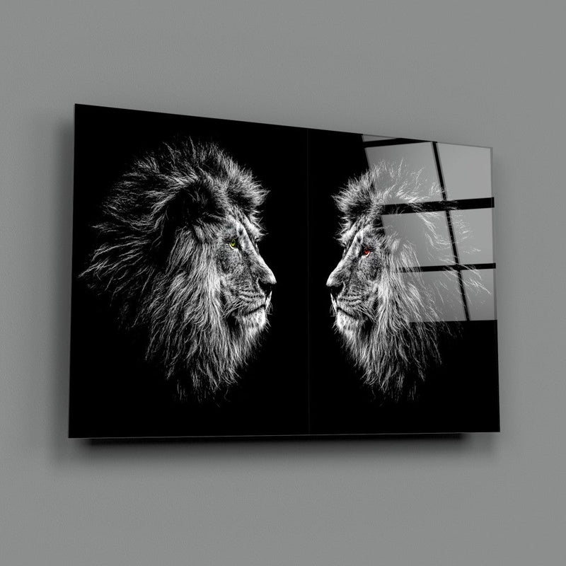 Çift Aslan Cam Tablo – Cam Tablo