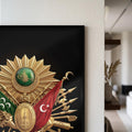 Osmanlı Arması Siyah Cam Tablo – Cam Tablo