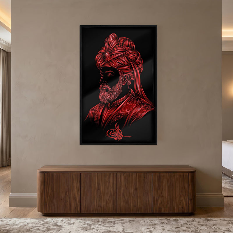 Osmanlı Sultan Kırmızı Sanat Cam Tablo – Cam Tablo