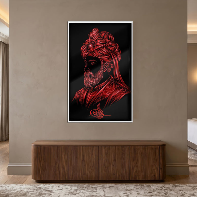 Osmanlı Sultan Kırmızı Sanat Cam Tablo – Cam Tablo