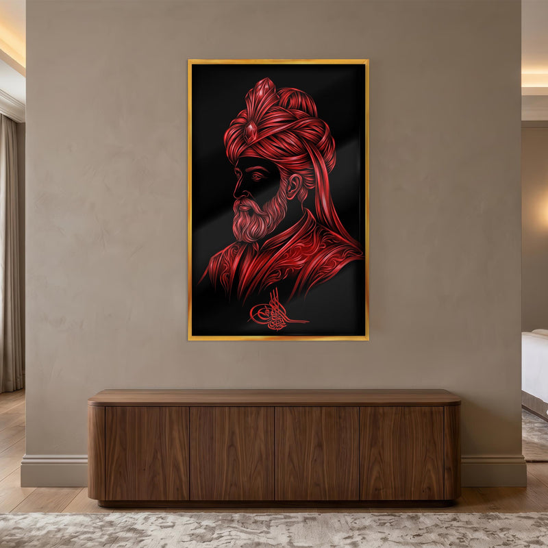 Osmanlı Sultan Kırmızı Sanat Cam Tablo – Cam Tablo