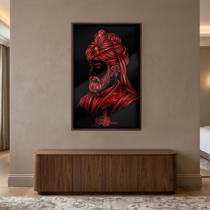 Osmanlı Sultan Kırmızı Sanat Cam Tablo – Cam Tablo