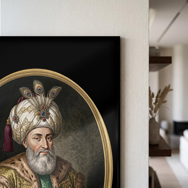 Kanuni Sultan Süleyman Han Oval Cam Tablo – Cam Tablo