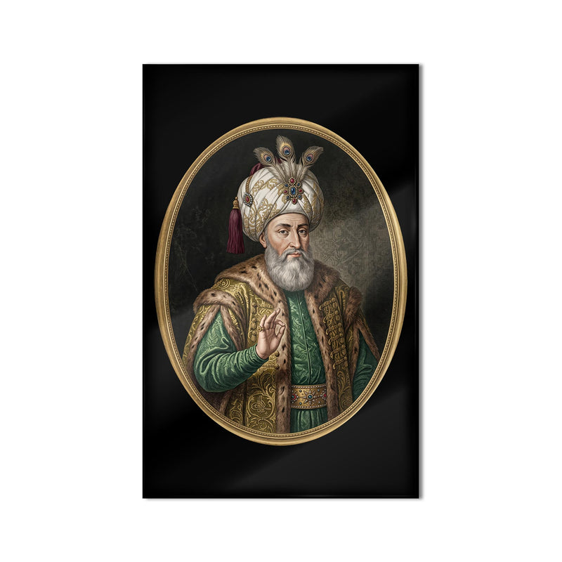 Kanuni Sultan Süleyman Han Oval Cam Tablo – Cam Tablo