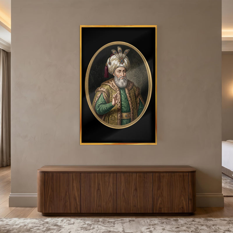 Kanuni Sultan Süleyman Han Oval Cam Tablo – Cam Tablo