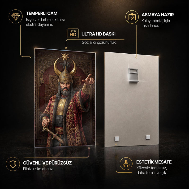 Osmanlı Savasçı Sultan Cam Tablo – Cam Tablo