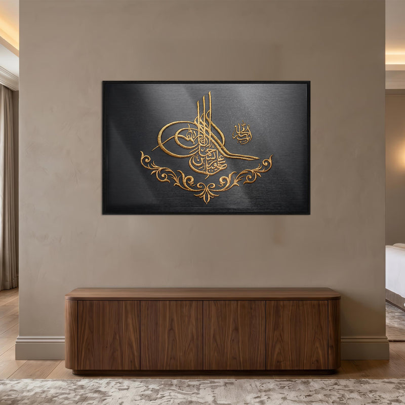 Osmanlı Tuğra Metalik Cam Tablo – Cam Tablo
