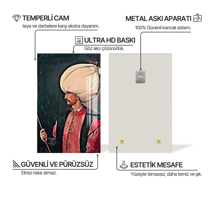 Kanuni Sultan Süleyman Cam Tablo – Cam Tablo
