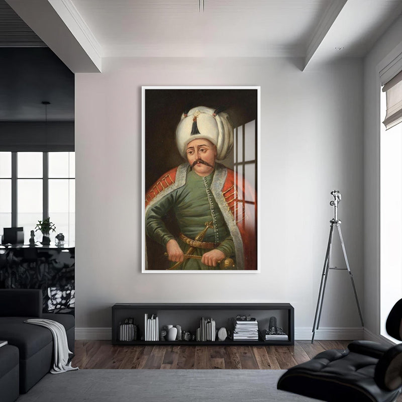 Yavuz Sultan Selim Cam Tablo – Beyaz Çerçeveli Cam Tablo