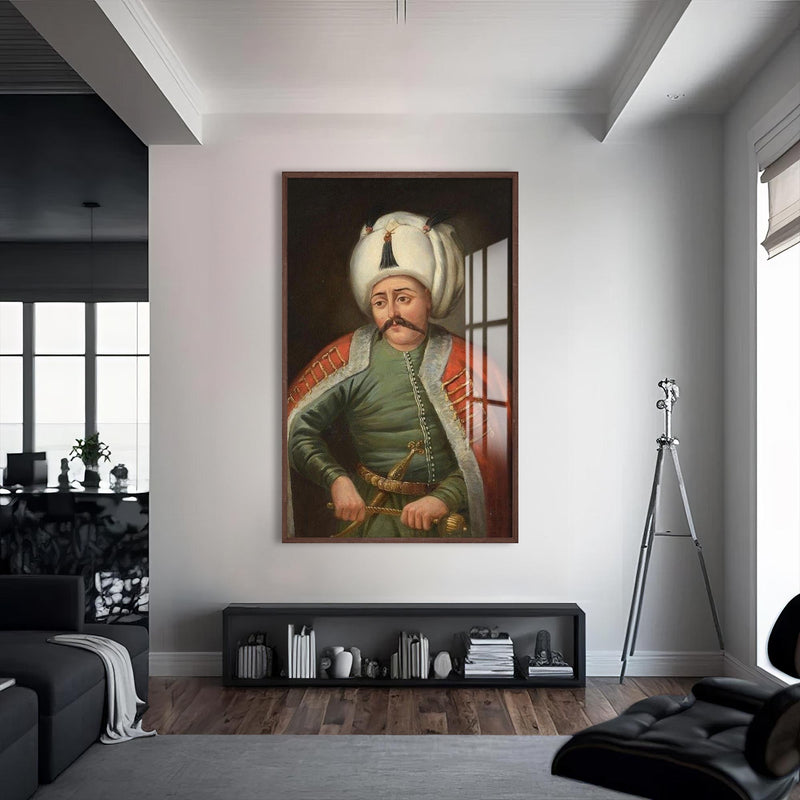 Yavuz Sultan Selim Cam Tablo – Ceviz Çerçeveli Cam Tablo