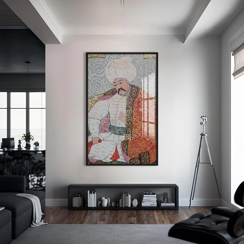 Yavuz Sultan Selim Cam Tablo – Siyah Çerçeveli Cam Tablo