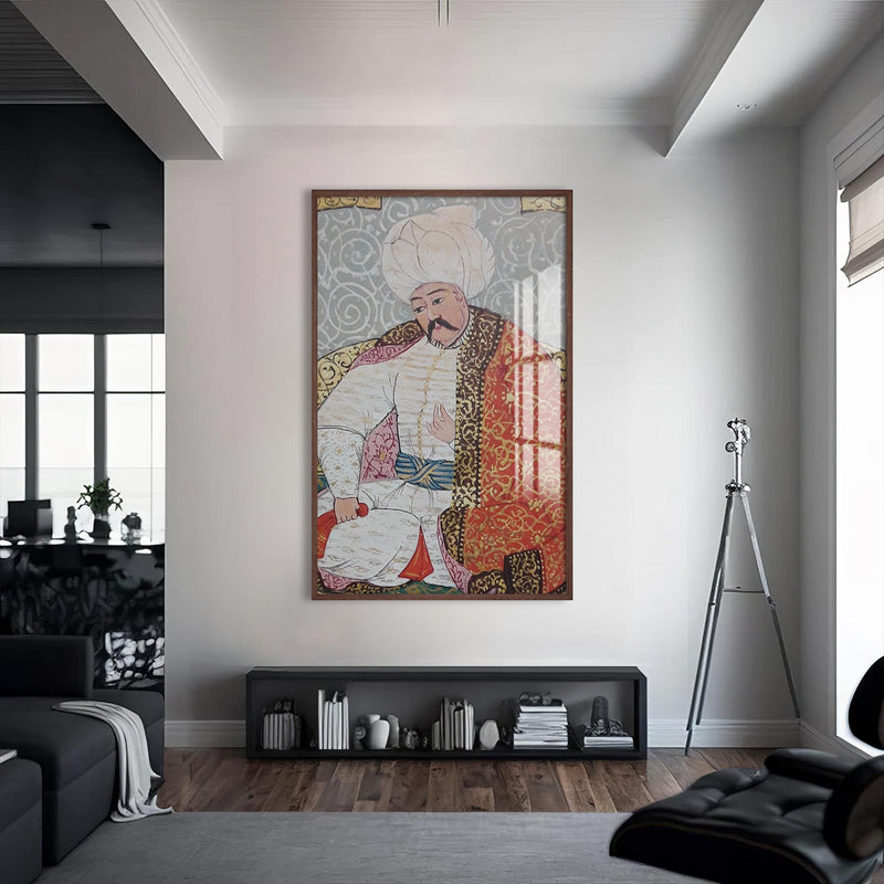 Yavuz Sultan Selim Cam Tablo – Ceviz Çerçeveli Cam Tablo