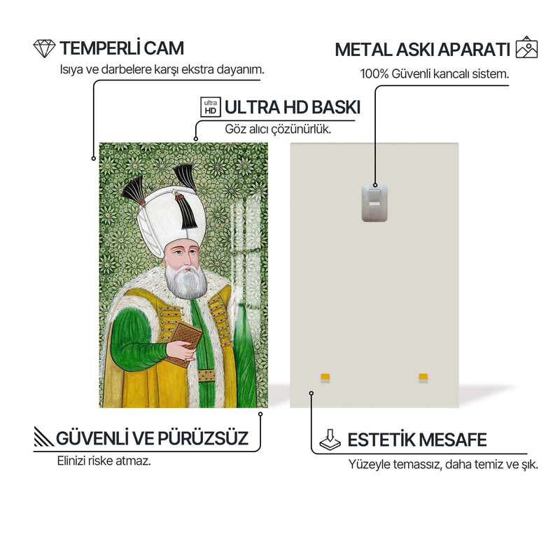 Kanuni Sultan Süleyman Cam Tablo – Cam Tablo