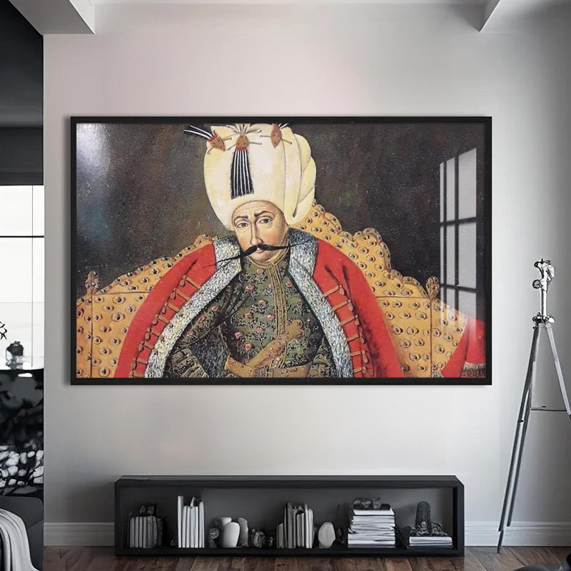 Yavuz Sultan Selim Cam Tablo – Siyah Çerçeveli Cam Tablo