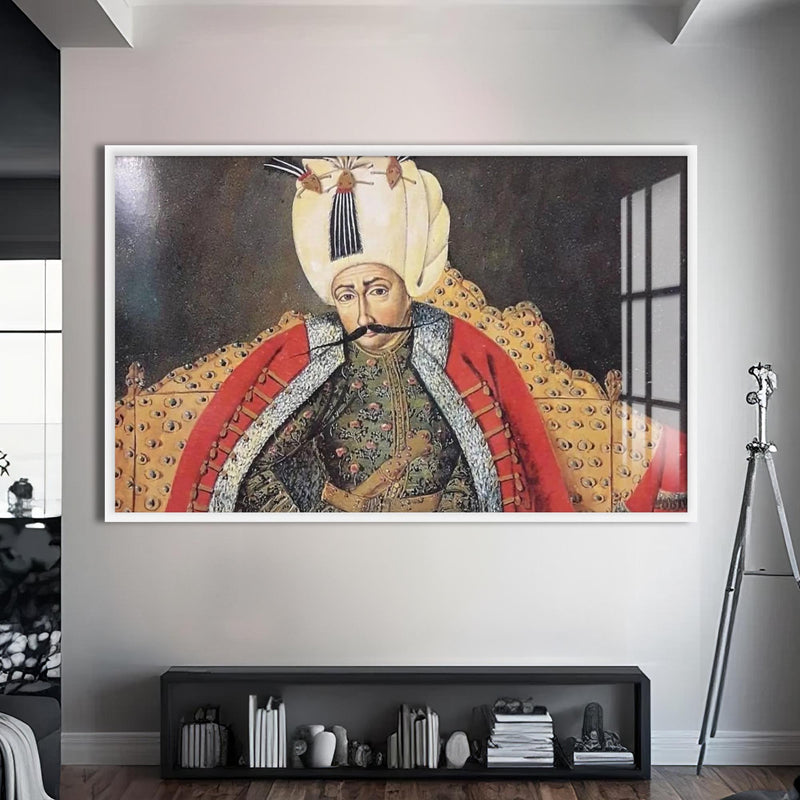 Yavuz Sultan Selim Cam Tablo – Beyaz Çerçeveli Cam Tablo