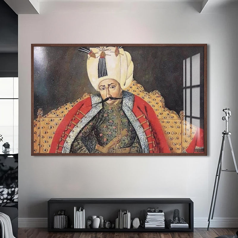 Yavuz Sultan Selim Cam Tablo – Ceviz Çerçeveli Cam Tablo